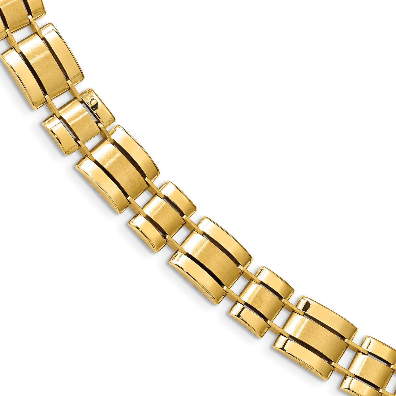 Fancy Link Mens Bracelet 14k Polished Gold HB-LF1204-8.5