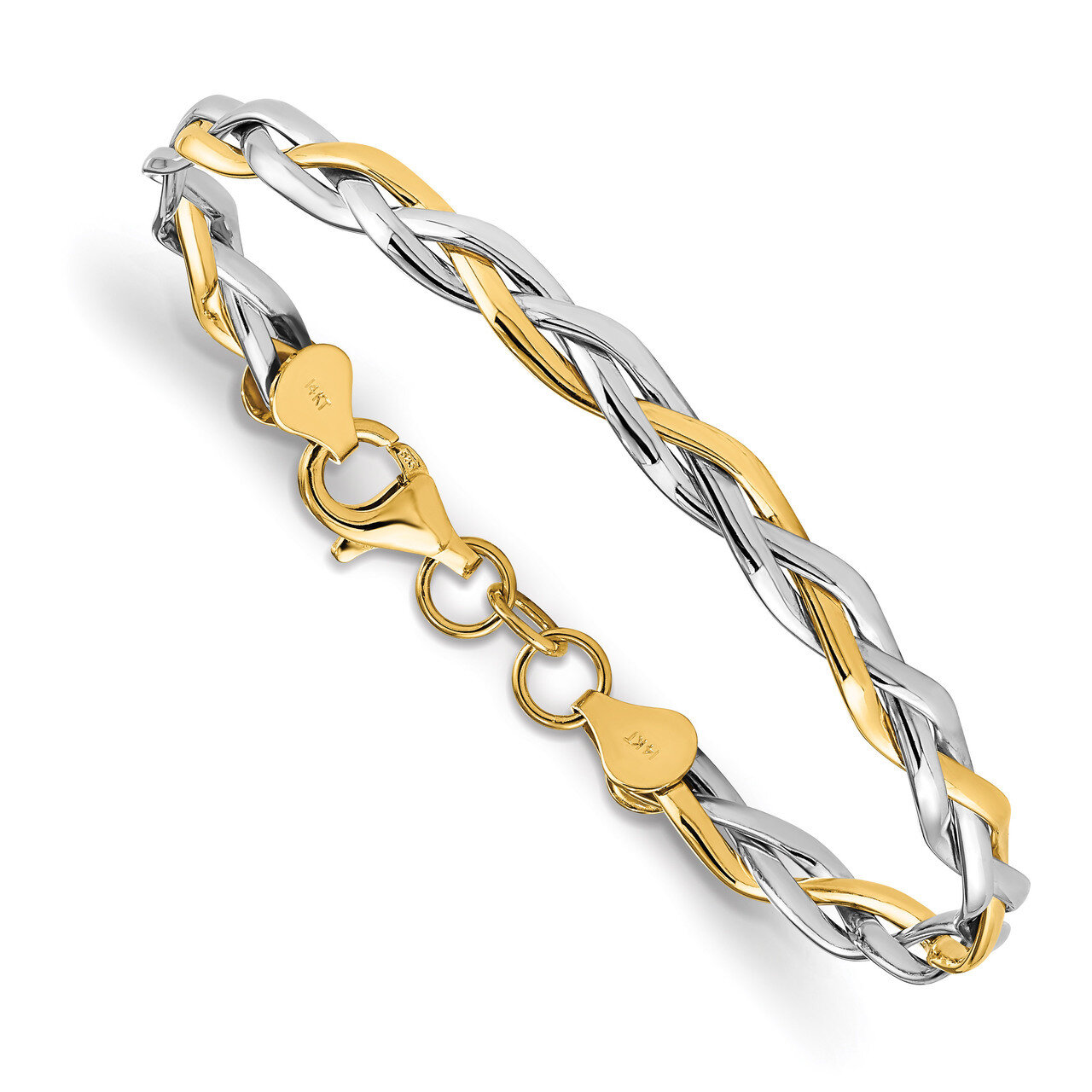 Polished Twisted Bracelet 14k Two-tone Gold HB-LF1210