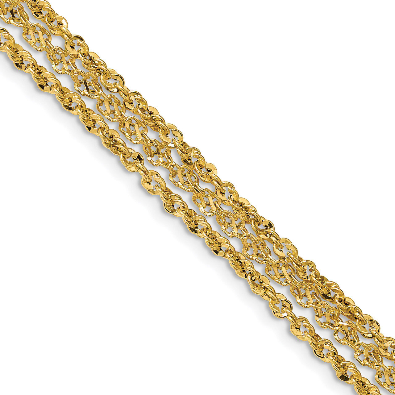 Leslie&#39;s 3 Strand Fancy Bracelet 14k Polished Gold HB-LF1216-7.5, MPN: LF1216-7.5, 191101023767