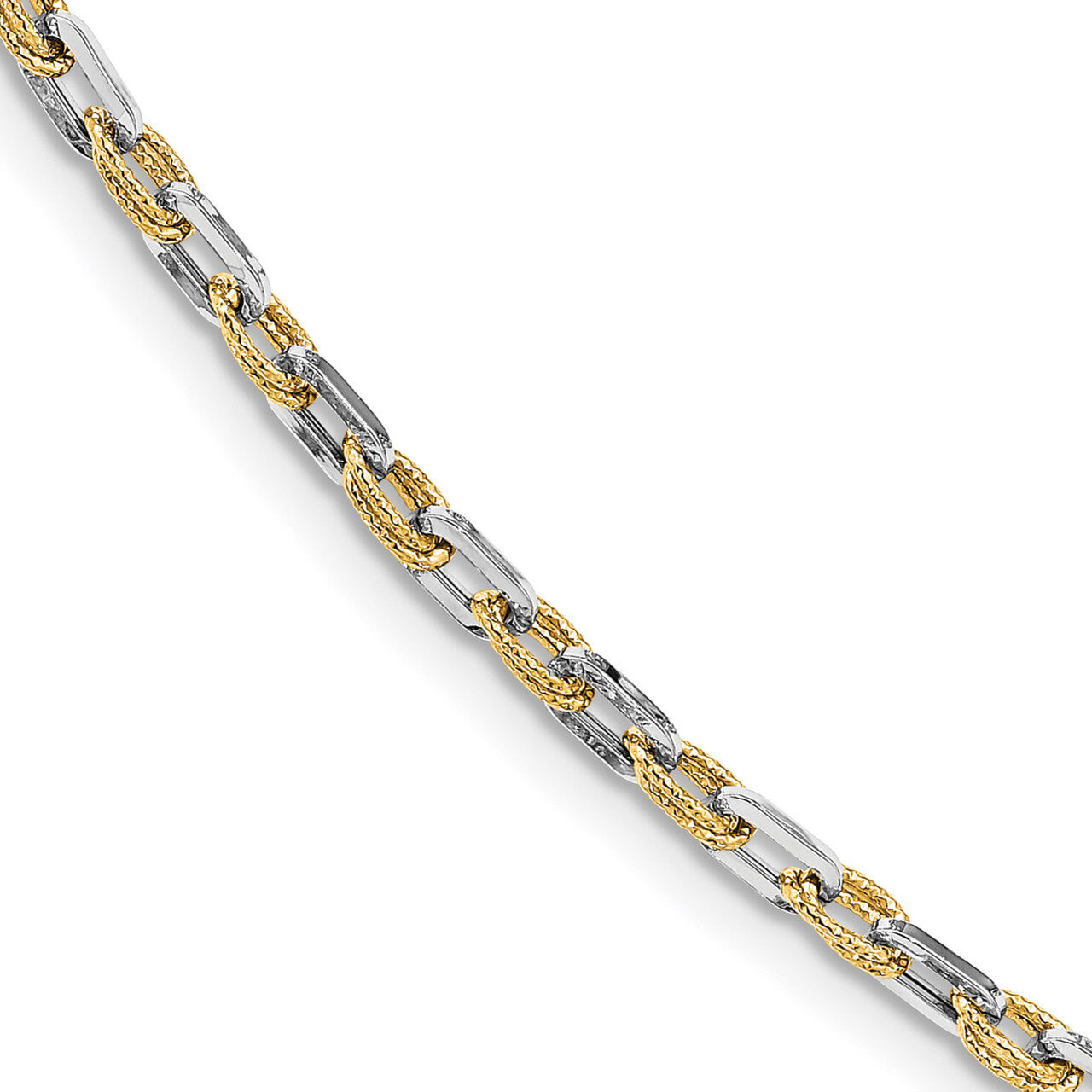 Polished Diamond-cut Bracelet 14k Two-tone Gold HB-LF1241-7.5