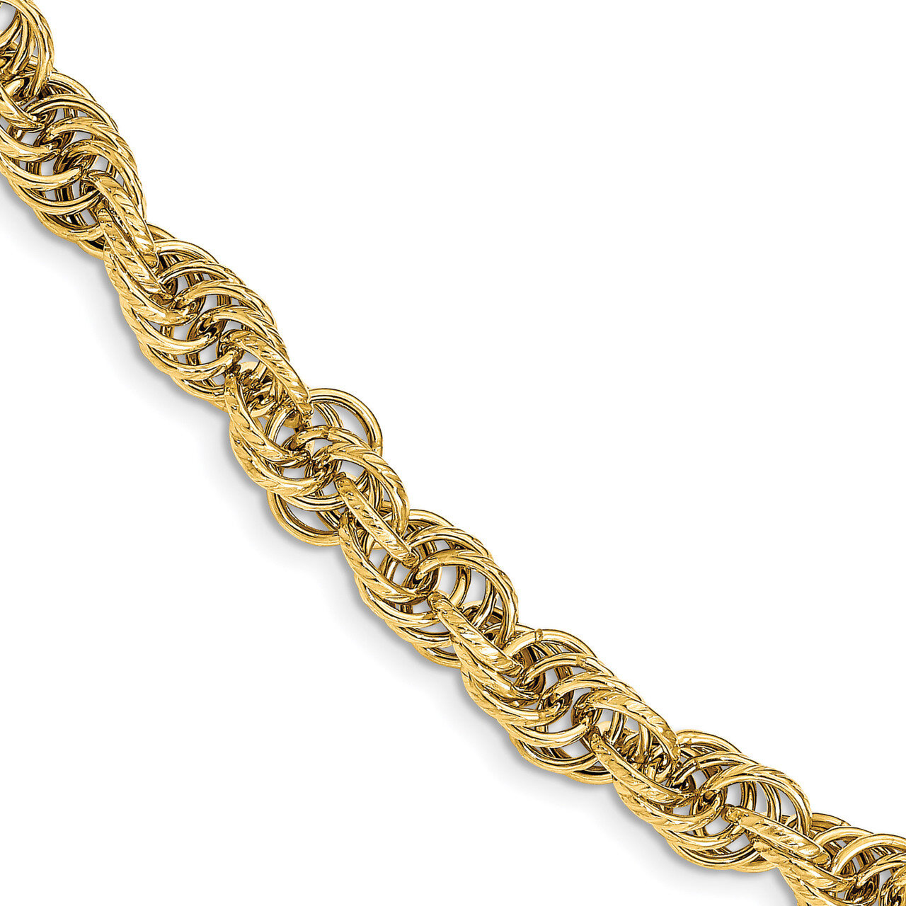 Leslie&#39;s Fancy Link Bracelet 14k Gold Polished Textured HB-LF1278-7.75, MPN: LF1278-7.75,