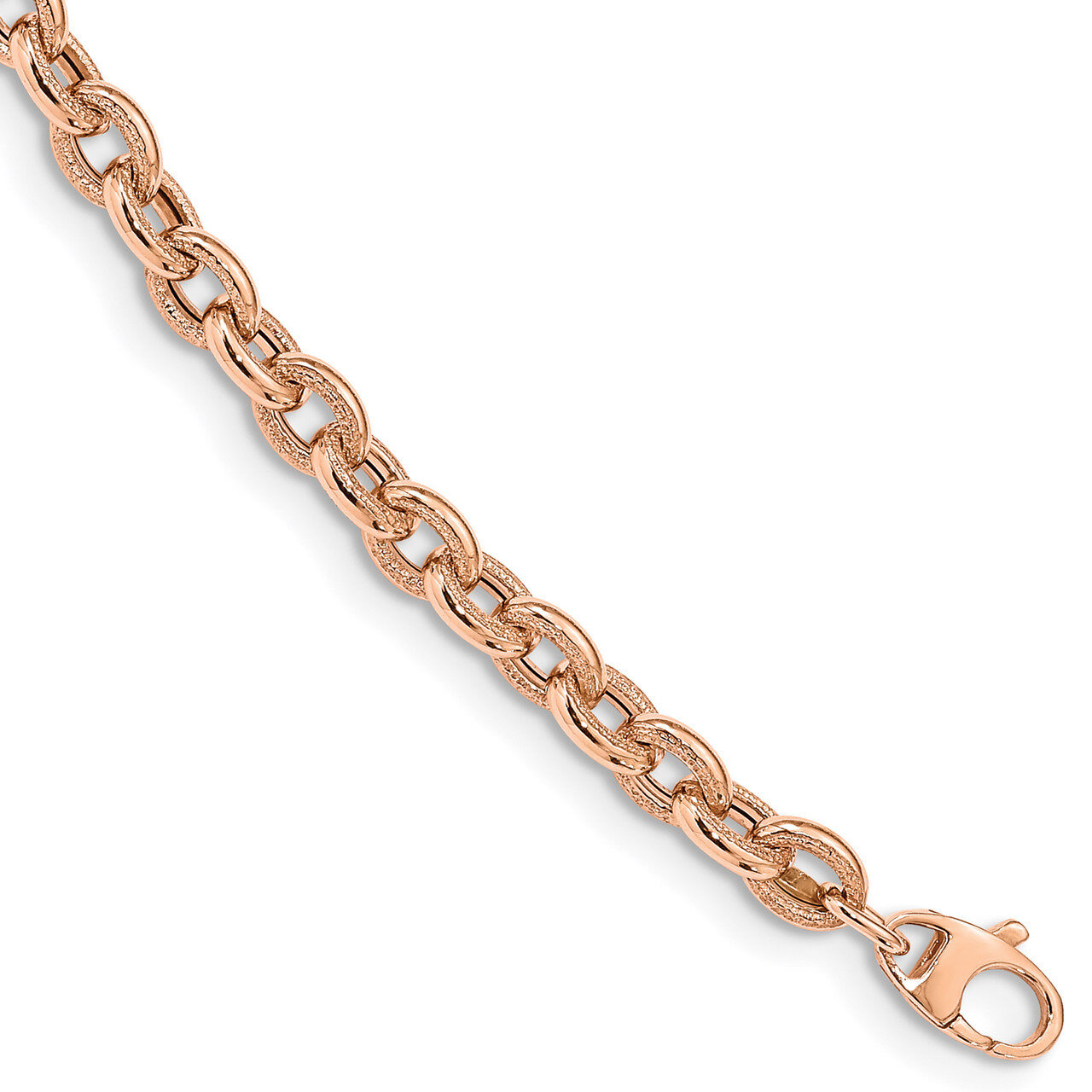 Leslie&#39;s Textured Link Bracelet 14k Rose Gold HB-LF1294R-7.5, MPN: LF1294R-7.5, 191101021558