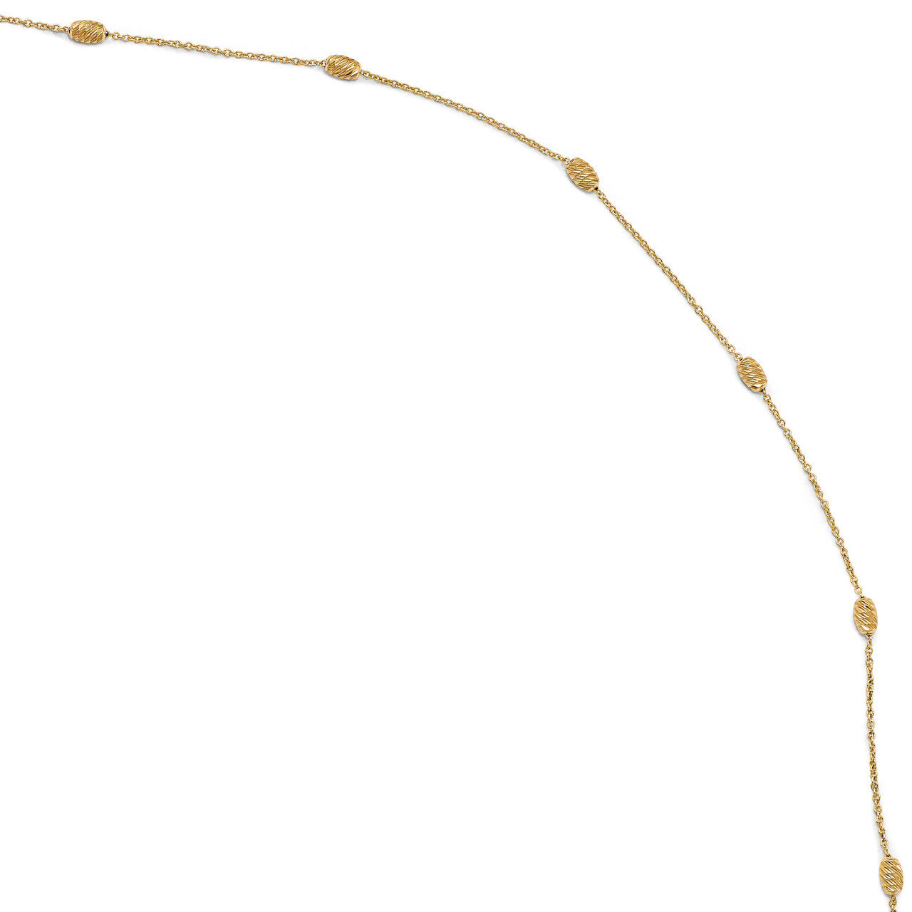 Diamond-cut with 1 inch extender Anklet 14k Polished Gold HB-LF702-10