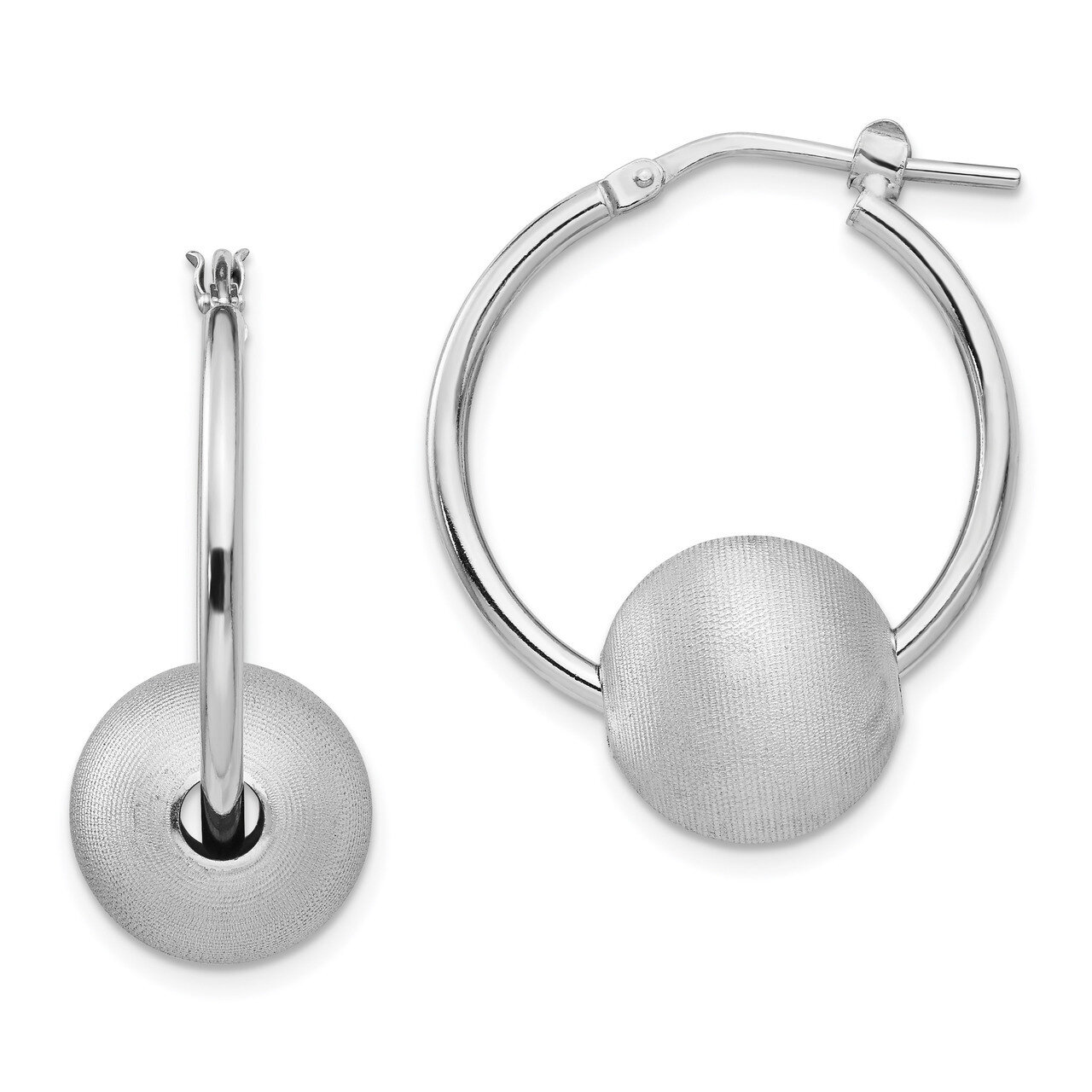 Radiant Essence Brushed Polished Hoop Earrings Sterling Silver HB-QLE1254