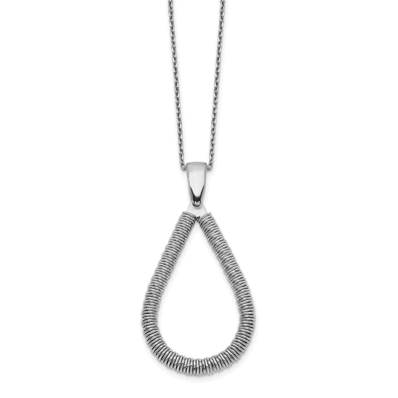 Leslie&#39;s Teardrop with 2 inch extender Necklace Sterling Silver Rhodium-plated HB-QLF1024-16, MPN: …