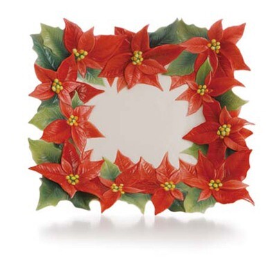 Franz Porcelain Plate Poinsettia Square FZ01988, MPN: FZ01988, 810524011471