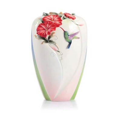 Franz Porcelain Vase Morning Glory Hummingbird FZ02396, MPN: FZ02396, 817714011259