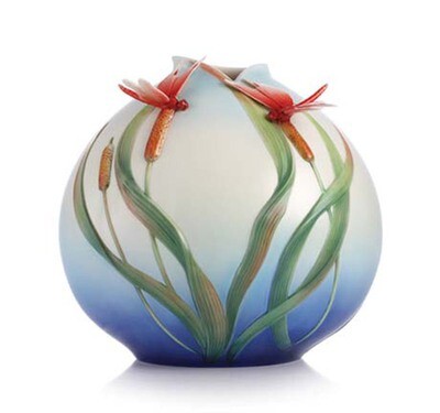 Franz Porcelain Vase Red Dragonfly FZ03064, MPN: FZ03064, 817714012126