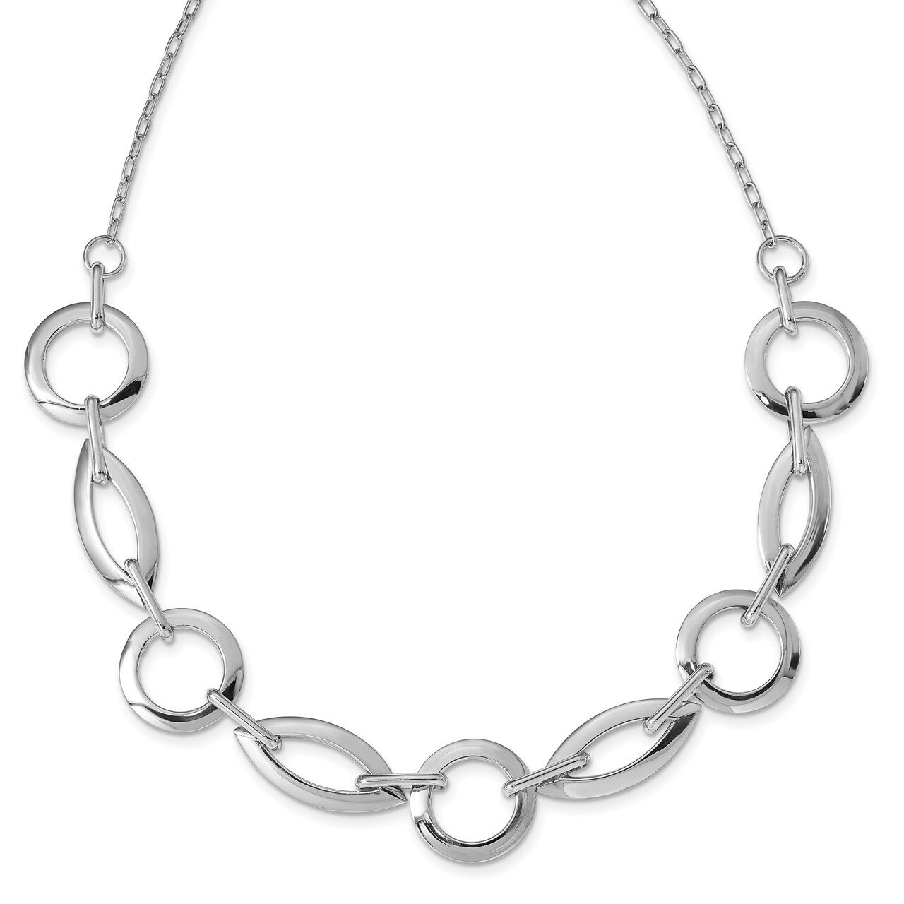 Fancy Necklace Sterling Silver Polished HB-QLF1058-18