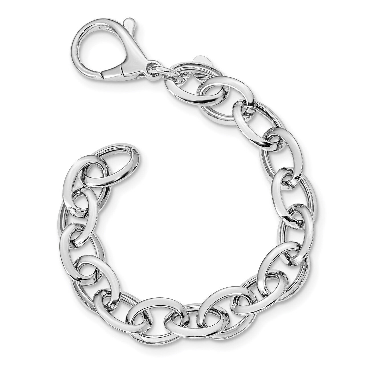 Leslie&#39;s Polished Fancy Link Bracelet Sterling Silver Rhodium-plated HB-QLF1072-8, MPN: QLF1072-8, …