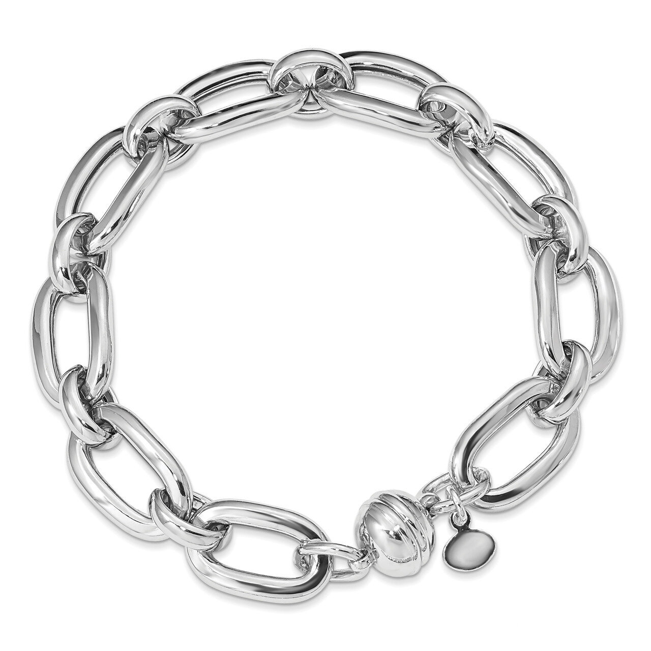 Leslie&#39;s Polished Fancy Link Bracelet Sterling Silver Rhodium-plated HB-QLF1079-8, MPN: QLF1079-8, …