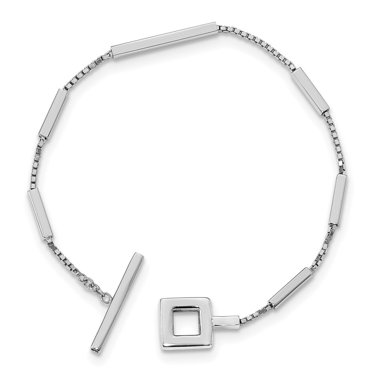 Leslie&#39;s Toggle Bar Bracelet Sterling Silver Rhodium-plated Polished HB-QLF1087-7, MPN: QLF1087-7, …