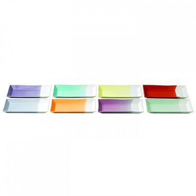 Royal Doulton 1815 Tapas Mixed Patterns Rectangular Trays 9.8 Inch Set of 8, MPN: 1815TW25566, 6523…