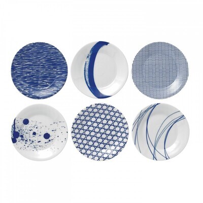 Royal Doulton Pacific Set Of 6 Tapas Plates 6.3 Inch Mixed Patterns, MPN: 40009465, 701587222266