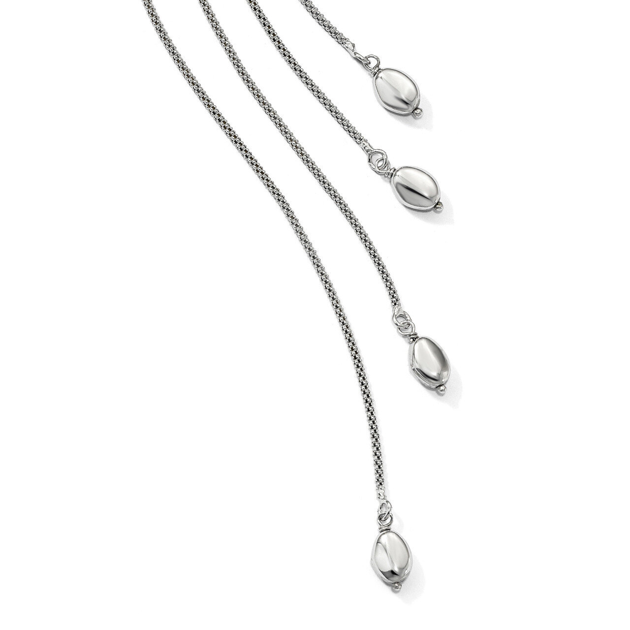 Polish Multi-strand Bead Dangle Knot Necklace Sterling Silver HB-QLF847-20