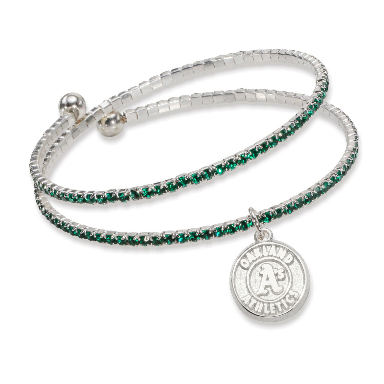 Oakland Athletics Amped Logo Crystal Bracelet ATH077BR-CR