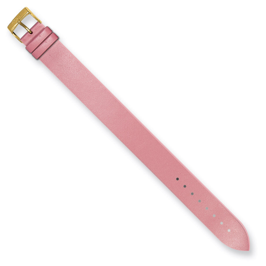 Moog Gold-Plated Pink Smooth Polish Finish Calf Leather Watch Band CL-19G