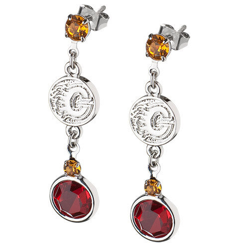 Calgary Flames Crystal Logo Earrings FLA065ER-CR