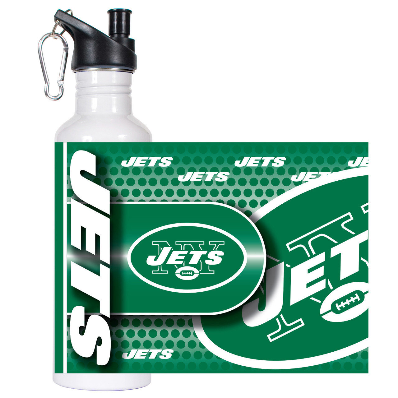 NFL Jets White 360 Wrap Stainless 26Oz Water Bottle GC3749