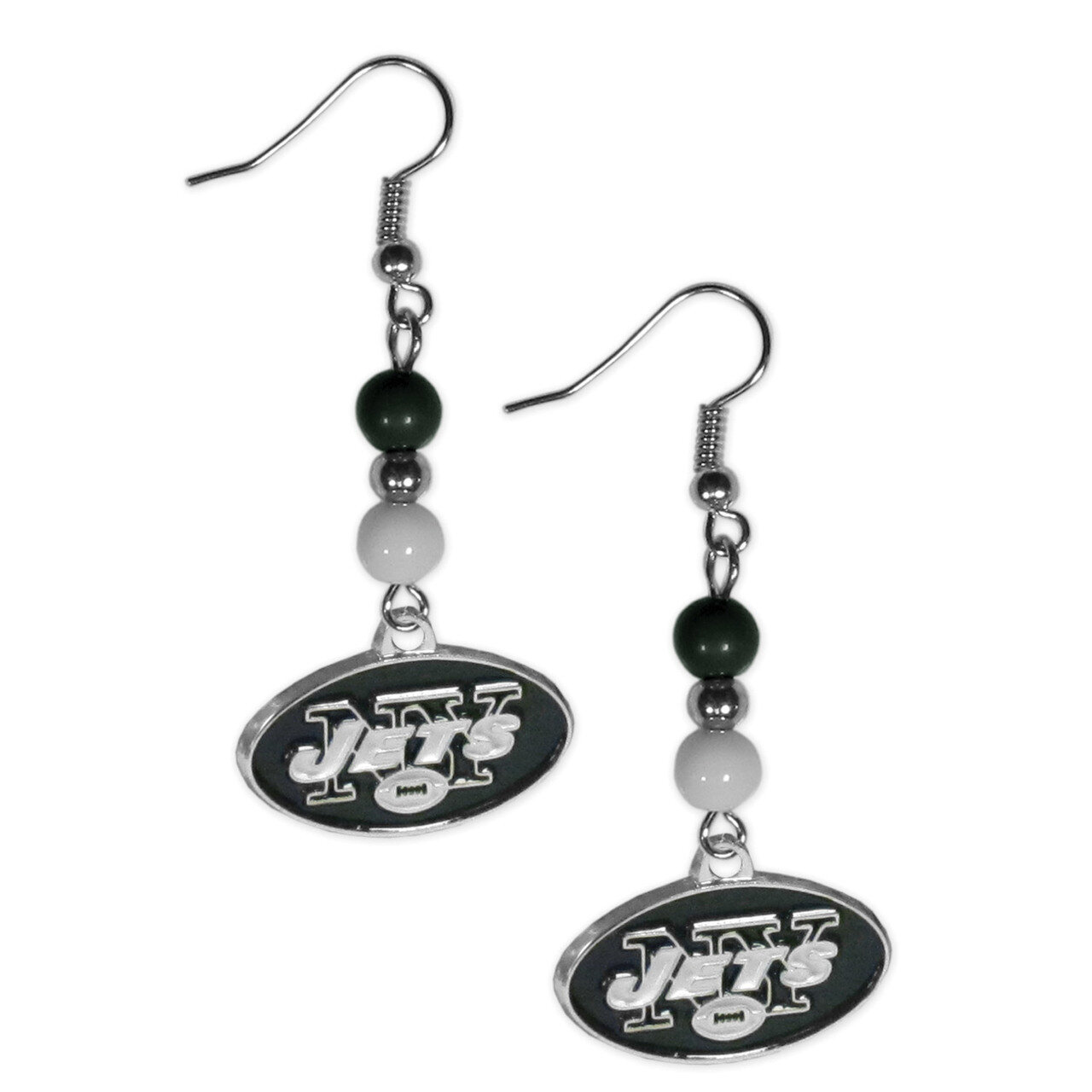 NFL New York Jets Fan Bead Dangle Earrings GC5714