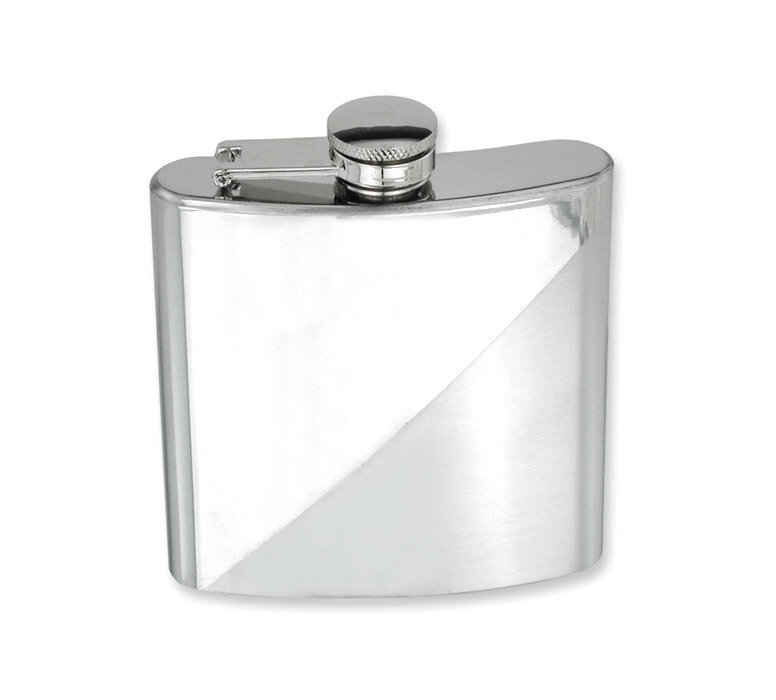 Polished and Brushed 6Oz Hip Flask Stainless Steel GL2403