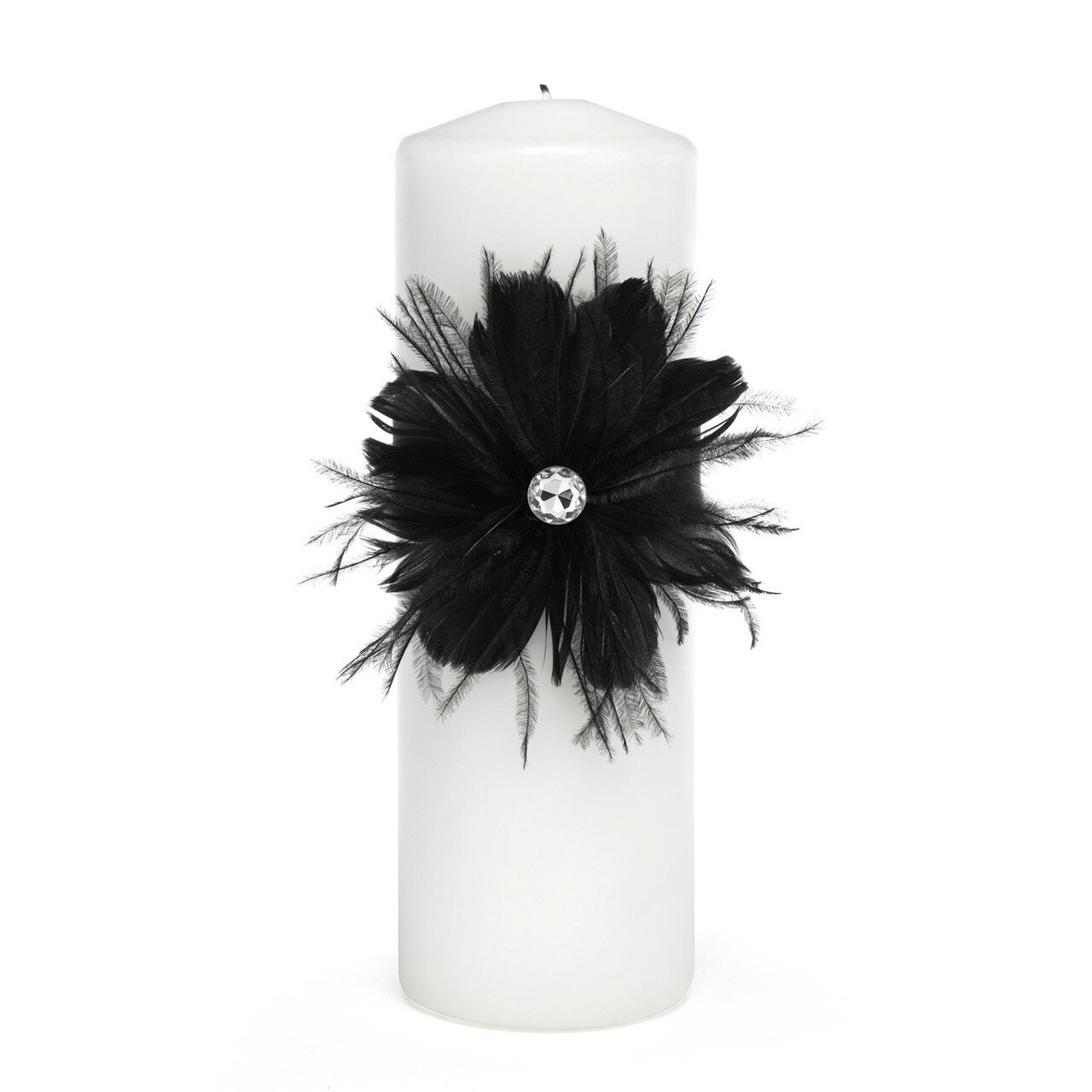 Black Feathered Flair Unity Candle GM10120
