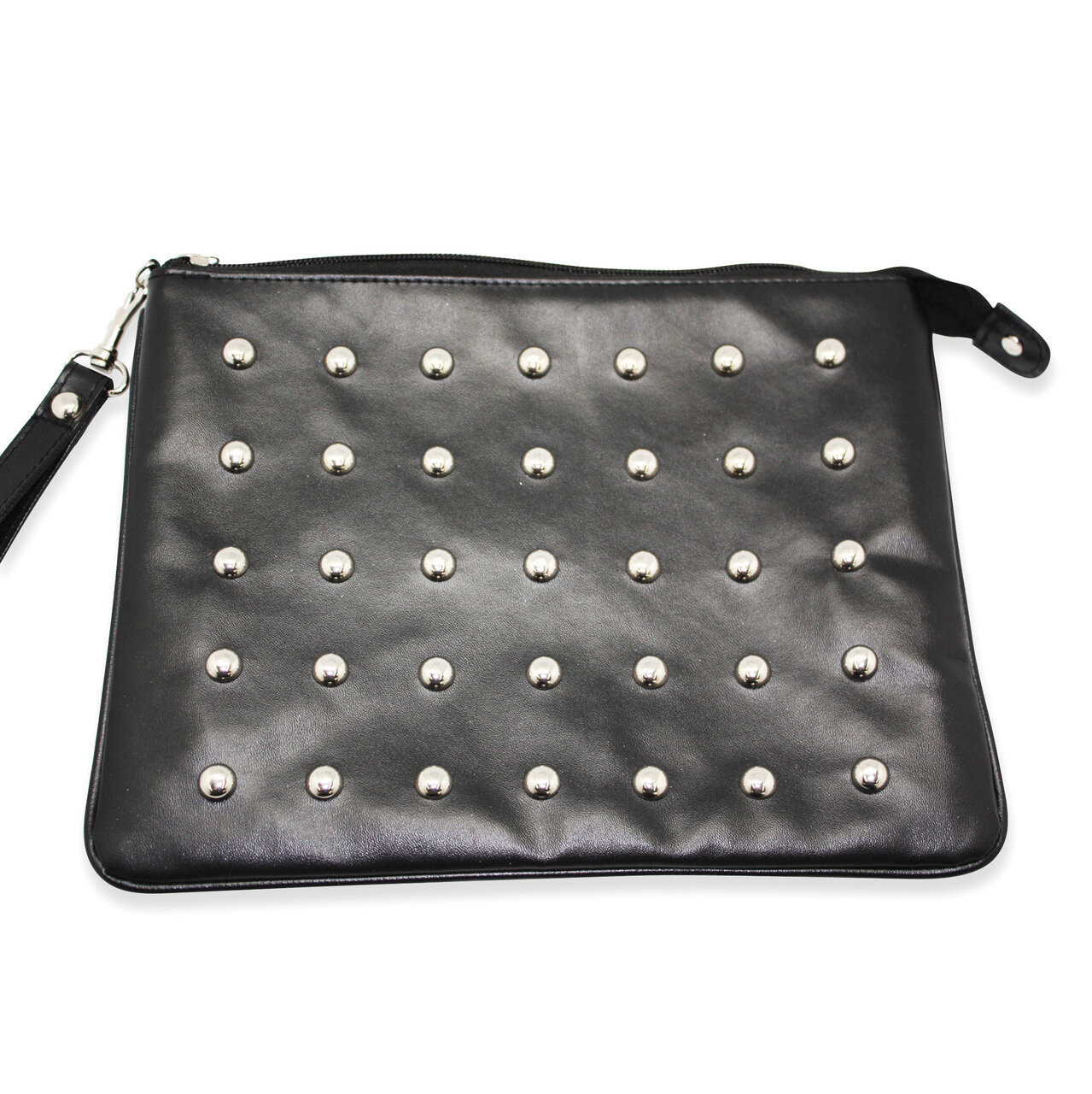 Black Faux Leather Tablet Case With Rivets GM12305
