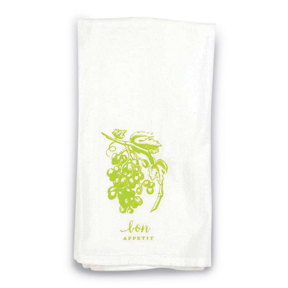 Cotton Flour Sack Bon Appetit Grapes Gift Towel GM15270
