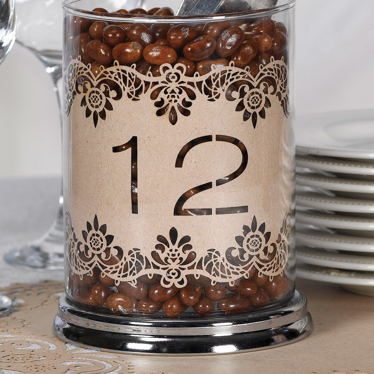 Number 11-20 Laser Cut Kraft Table Number Wraps GM17067