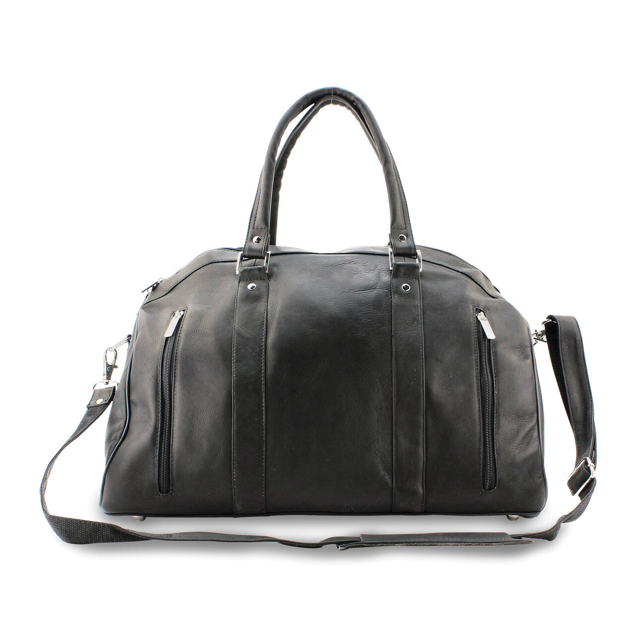 Black Leather Satchel with Removable Shoulder Strap GM17771