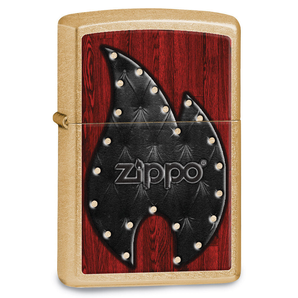 Zippo Leather Flame Gold Dust Lighter GM17871