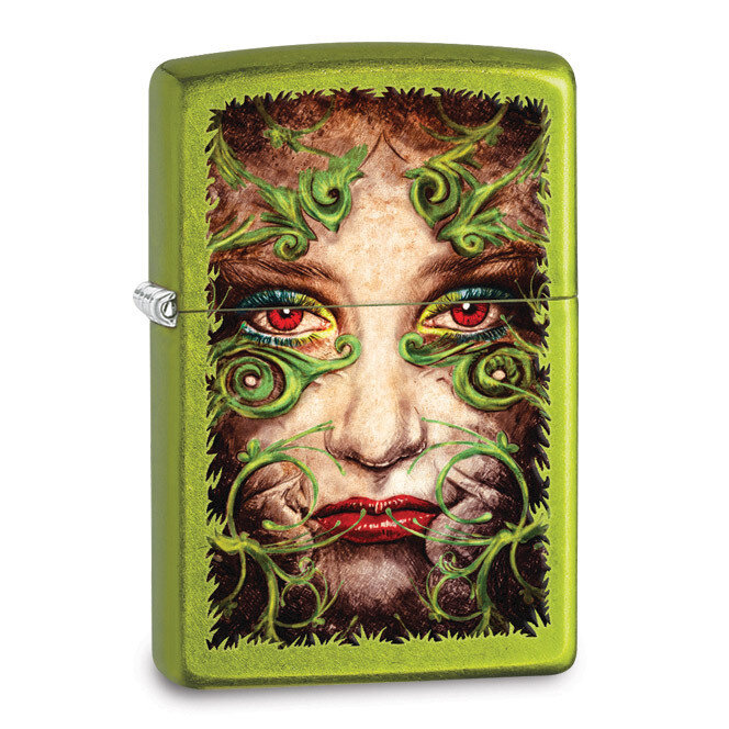 Zippo Filigree Face Lurid Green Lighter GM17906