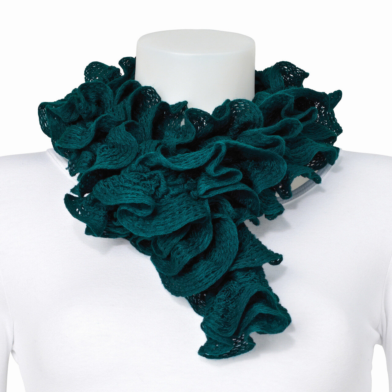 Green Knitted Frill Fashion Scarf GM8340