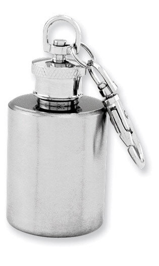 Brushed 1Oz Round Mini Key Chain Flask Stainless Steel GP2734
