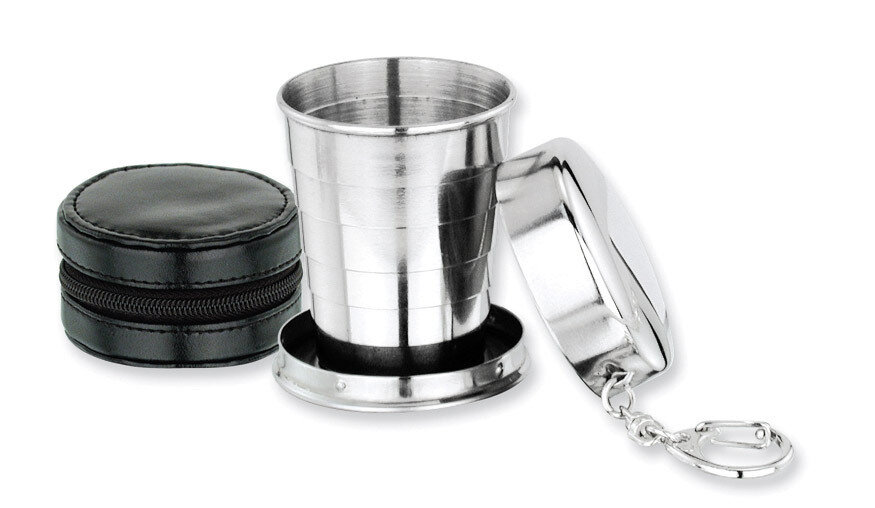Collapsible Cup Key Ring with Black Case Stainless Steel GP2753