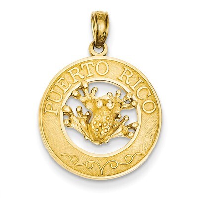 Puerto Rico with Frog Pendant 14k Gold C3285, MPN: C3285, 637218105120