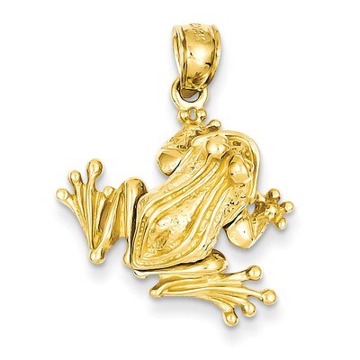 3-Dimensional Moveable Frog Pendant 14k Gold Solid Polished D1409, MPN: D1409, 637218092840