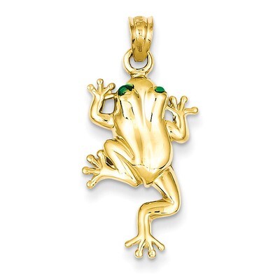 Frog with Enameled Eyes Charm 14k Gold C1873, MPN: C1873, 752908149809