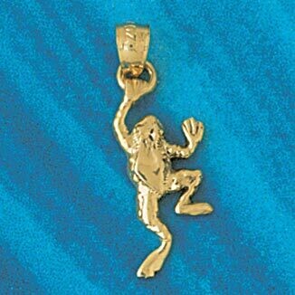 Dazzlers Jewelry Frog Pendant Necklace Charm Bracelet in Yellow, White or Rose Gold 1419, MPN: DZ-1…