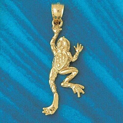 Dazzlers Jewelry Frog Pendant Necklace Charm Bracelet in Yellow, White or Rose Gold 1418, MPN: DZ-1…