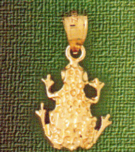 Dazzlers Jewelry Frog Pendant Necklace Charm Bracelet in Yellow, White or Rose Gold 1593, MPN: DZ-1…