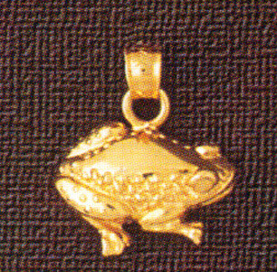 Dazzlers Jewelry Frog Pendant Necklace Charm Bracelet in Yellow, White or Rose Gold 1595, MPN: DZ-1…