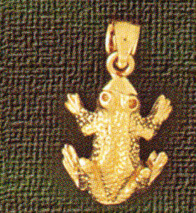 Dazzlers Jewelry Frog Pendant Necklace Charm Bracelet in Yellow, White or Rose Gold 1591, MPN: DZ-1…