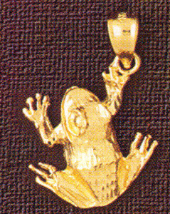 Dazzlers Jewelry Frog Pendant Necklace Charm Bracelet in Yellow, White or Rose Gold 1587, MPN: DZ-1…