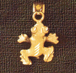 Dazzlers Jewelry Frog Pendant Necklace Charm Bracelet in Yellow, White or Rose Gold 1589, MPN: DZ-1…