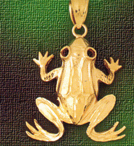Dazzlers Jewelry Frog Pendant Necklace Charm Bracelet in Yellow, White or Rose Gold 1566, MPN: DZ-1…
