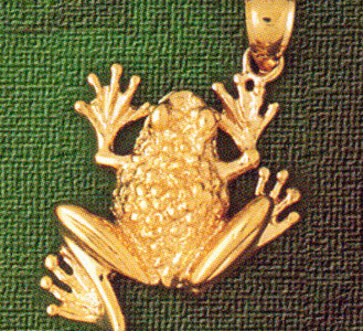 Dazzlers Jewelry Frog Pendant Necklace Charm Bracelet in Yellow, White or Rose Gold 1572, MPN: DZ-1…