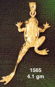 Dazzlers Jewelry Frog Pendant Necklace Charm Bracelet in Yellow, White or Rose Gold 1565, MPN: DZ-1…