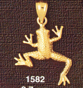 Dazzlers Jewelry Frog Pendant Necklace Charm Bracelet in Yellow, White or Rose Gold 1582, MPN: DZ-1…