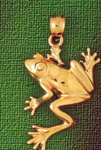 Dazzlers Jewelry Frog Pendant Necklace Charm Bracelet in Yellow, White or Rose Gold 1574, MPN: DZ-1…